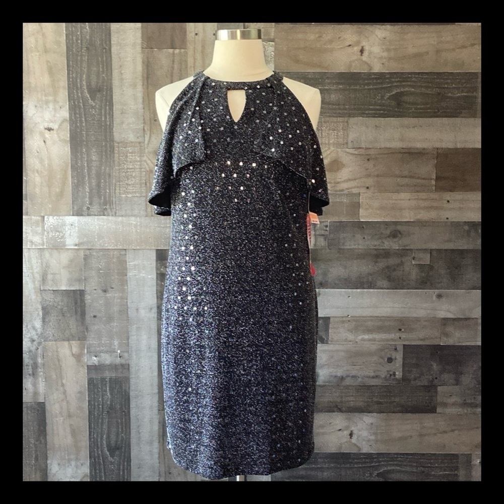 NWT! R&M Richards black sparkly dress size 14 whimsigoth witchy cocktail party